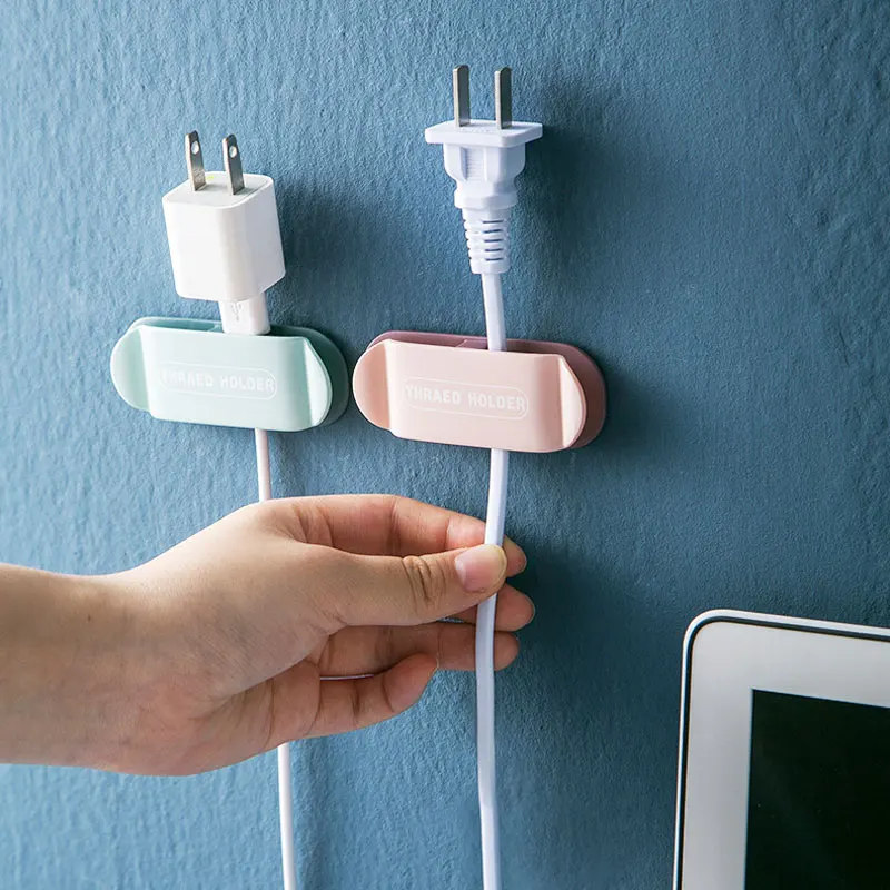 Clamp Cable Plugs Organizer Wire Clips Punch-Free Adapter Fixing Device Holder Retainer Thread Fixer Universal Hook