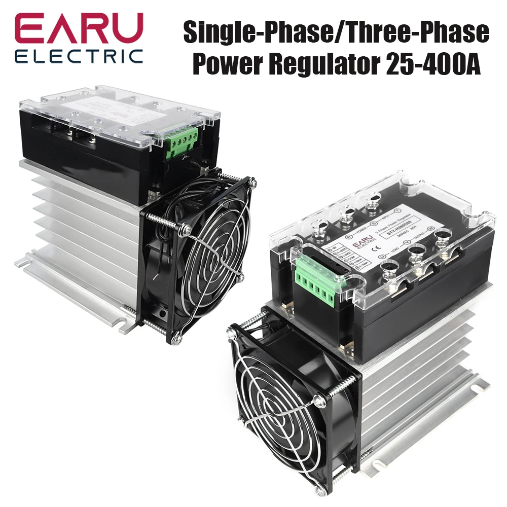 EARU Single/Three Phase Solid State Relay Voltage Regulator Module Power Regulator Thyristor 80A SSR Fully Isolated Intelligent