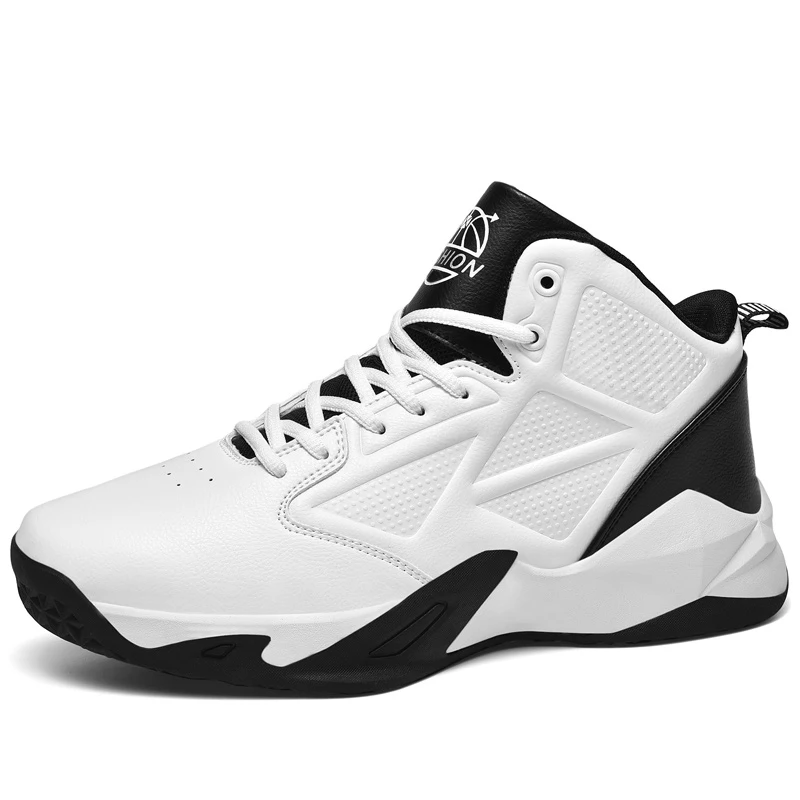 Skórzane wysokie buty do koszykówki męskie antypoślizgowe trampki do koszykówki buty sportowe unisex rozmiar 35-46 47 48 49