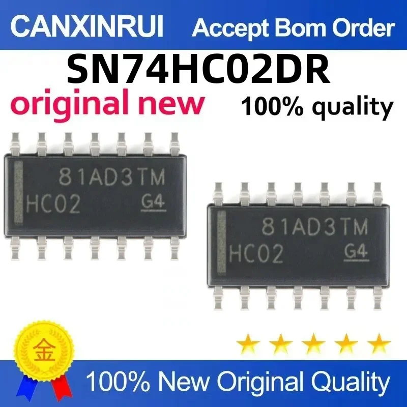 (5-100 pieces)Brand new original SN74HC02DR silk screen HC02 SOP-14 spot chip IC