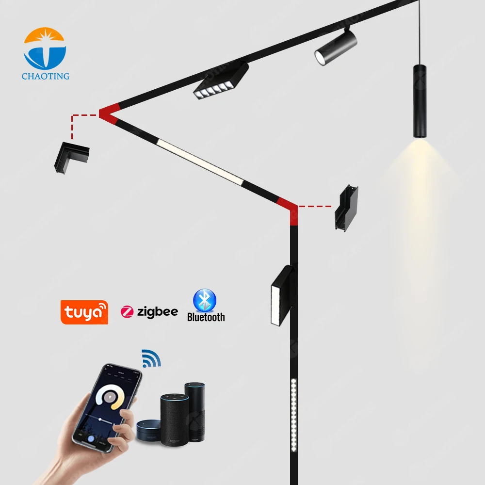 Competitive Price Linear Tracking Smart Dimmable 6W 12W 18W 24W 36W 48V Spotlight Magnetic System Metal Magnet LED Track Light