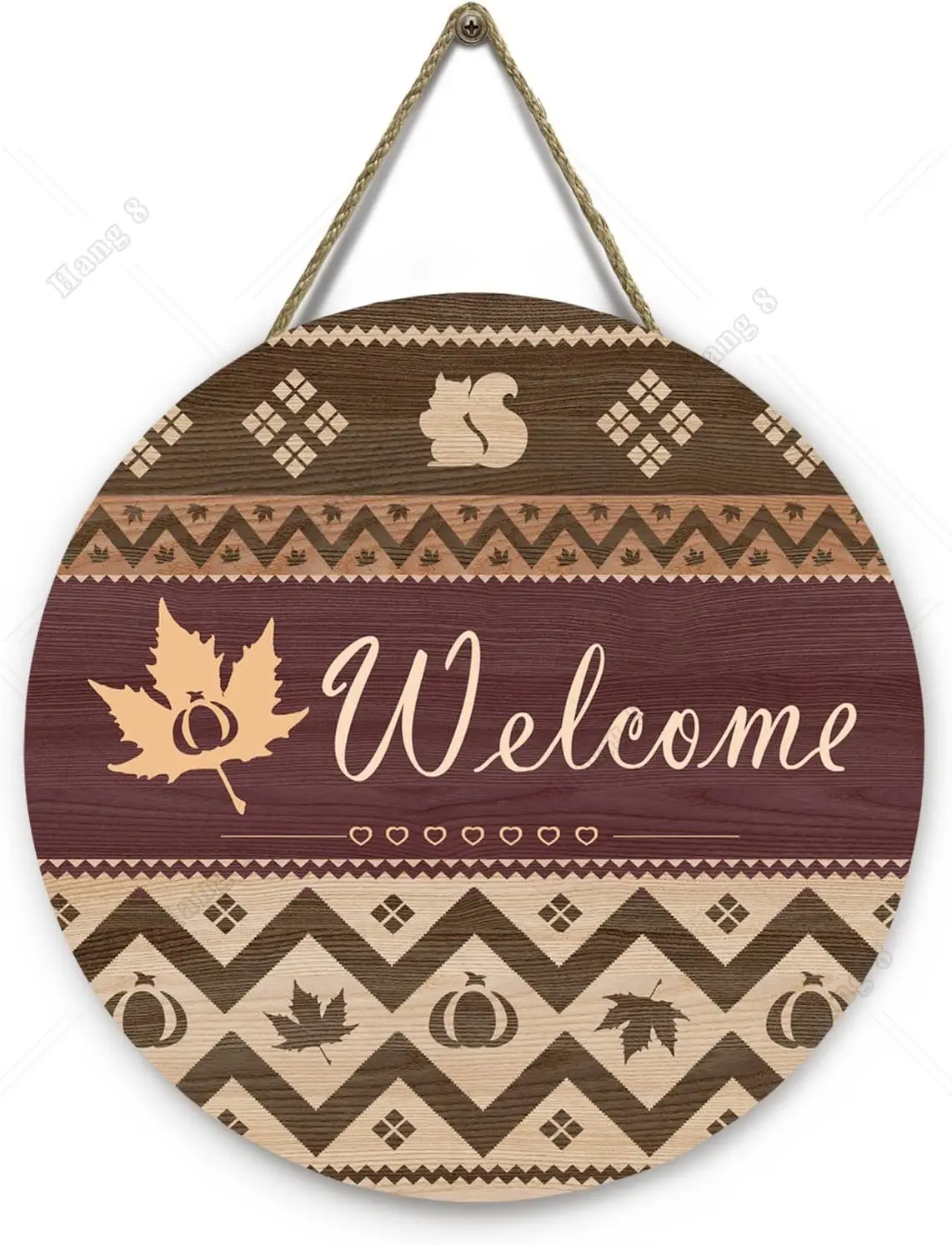 

Fall Welcome Door Sign Autumn Maple Leaves Harvest Front Door Porch Hanger Autumn Wooden Welcome Sign Wall Decor Rustic