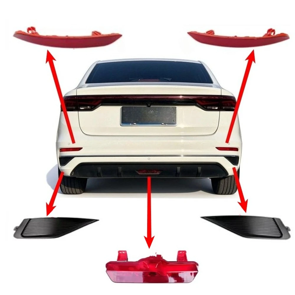1 Piece Rear Bumper Fog Light for Geely Emgrand 2022‑2025 Rear Central Fog Lamp Trim Cover Accessories