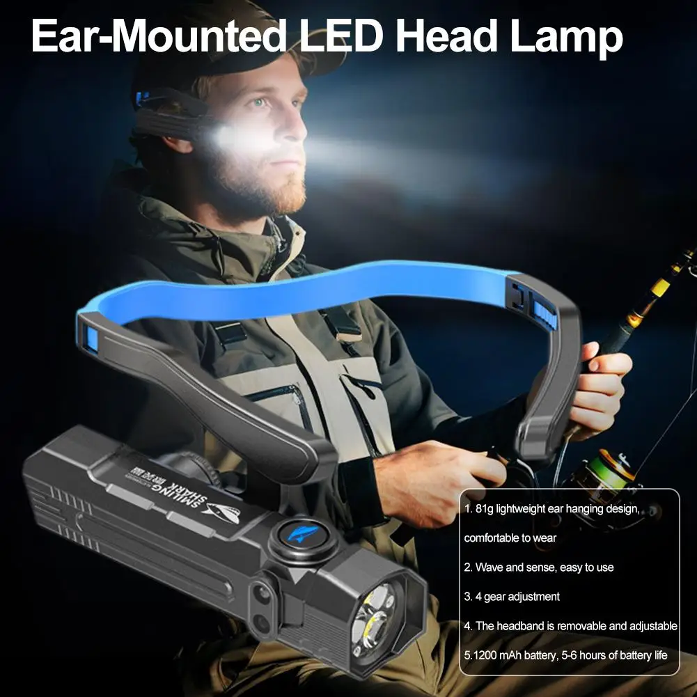 كشافات أمامية بمستشعر حركة يدوي قابلة للفصل في الهواء الطلق للتخييم والمشي لمسافات طويلة وصيد الأسماك وقابلة لإعادة الشحن ومقاومة للماء في حالات الطوارئ #4