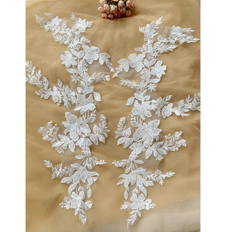 10pcs-flower-off-white-cotton-wedding-gown-appliques-lace-fabric-embroidered-patches-trims-collar-mesh-sew-patch-for-dress-diy