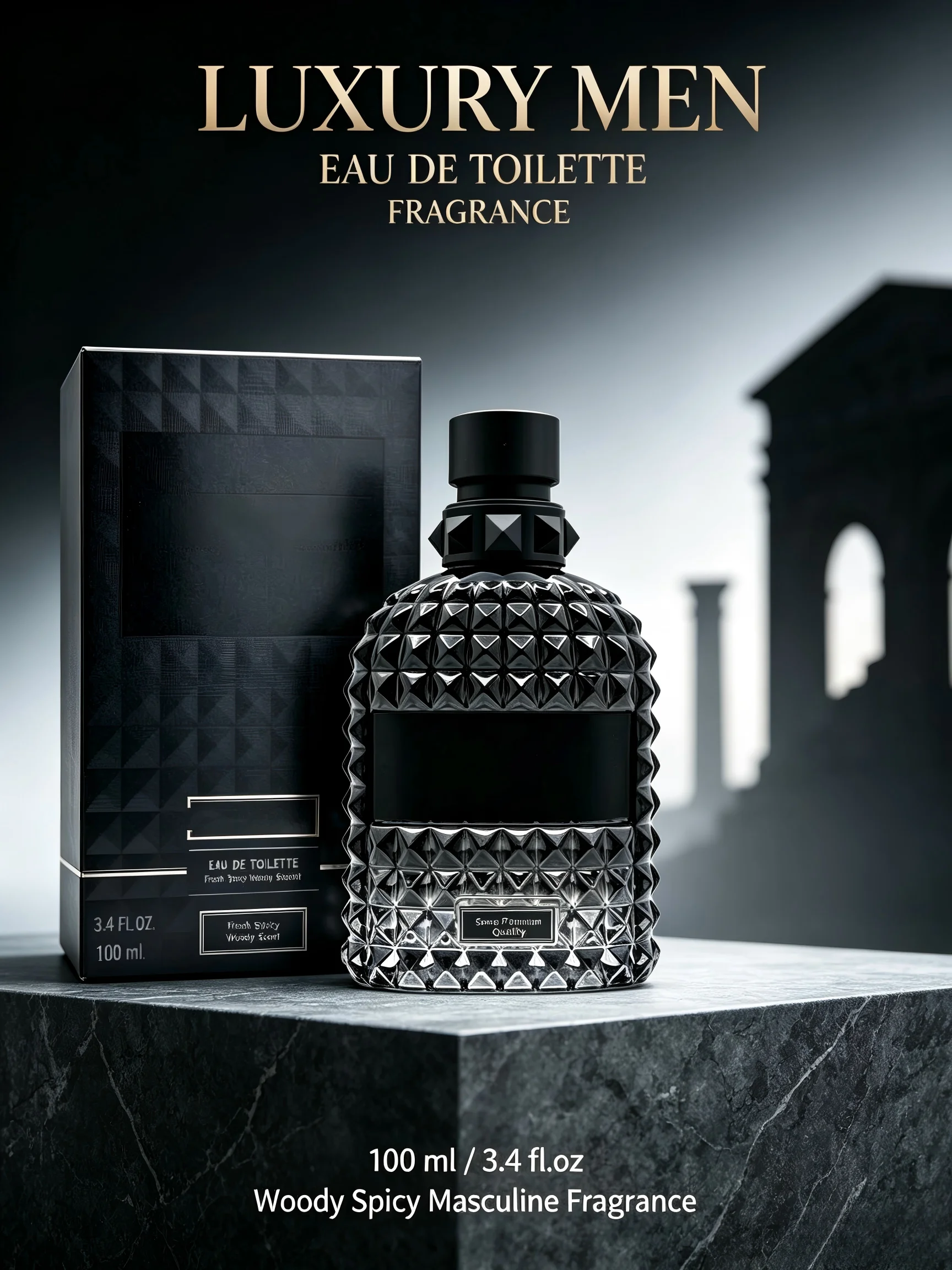 Men Eau de Toilette Perfume 100ml 3.4 fl.oz Luxury Cologne Long Lasting Woody Spicy Fragrance Masculine Signature Scent Elegant Daily Wear Office Date Night Party Fall Fashion Christmas Birthday Anniversary Father's Day Gift For Him view 7