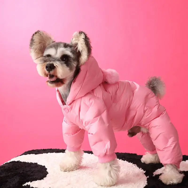 Thickened Pet Dog Down Jackets insulation Winter Pet Cat Four Legged Coat Outfit Schnauzer Down Sweet Dog Jacket Puppy Clothing