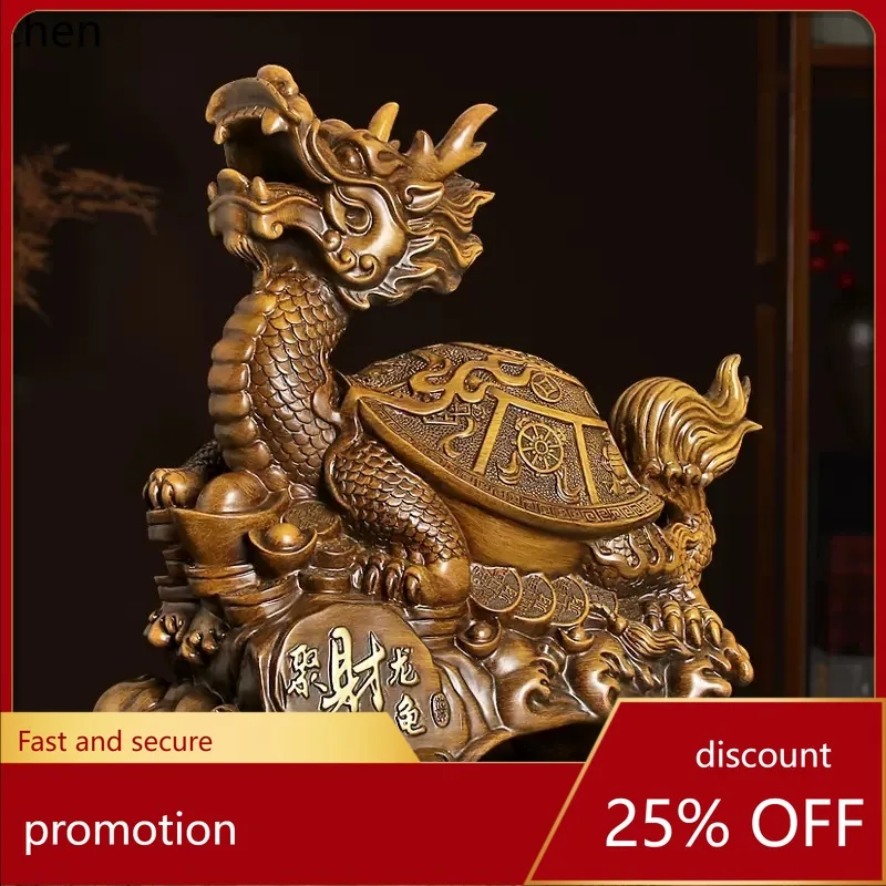 

CZ Polyamide Turtle Ornament Dragon Head Turtle Home Office Living Room Decorative Craft Decoration Opening Gift