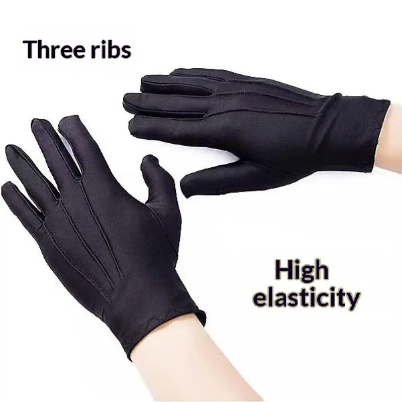 Modische Spandex-Elastizitätshandschuhe, Kurze Handschuhe für Partys, Abschlussbälle, Etikette, Aufführungen, Schmuckinspektion und Arbeit – Detail 13