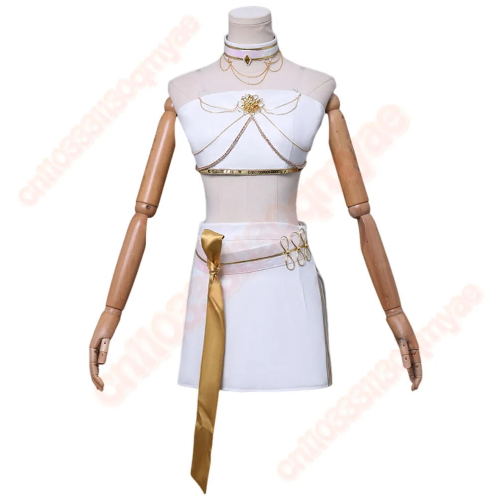 KPop 미라 코스프레 의상 여성용, 판타지 화이트 무대 의상, 성인용 변장, 할로윈 파티 의상