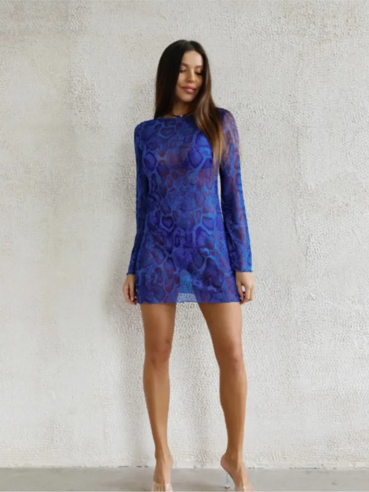 Mode Sexy maille transparente plage couvrir Mini Robe femmes léger Robe de Bikini avec manches cloche maillot de bain d'été vacances