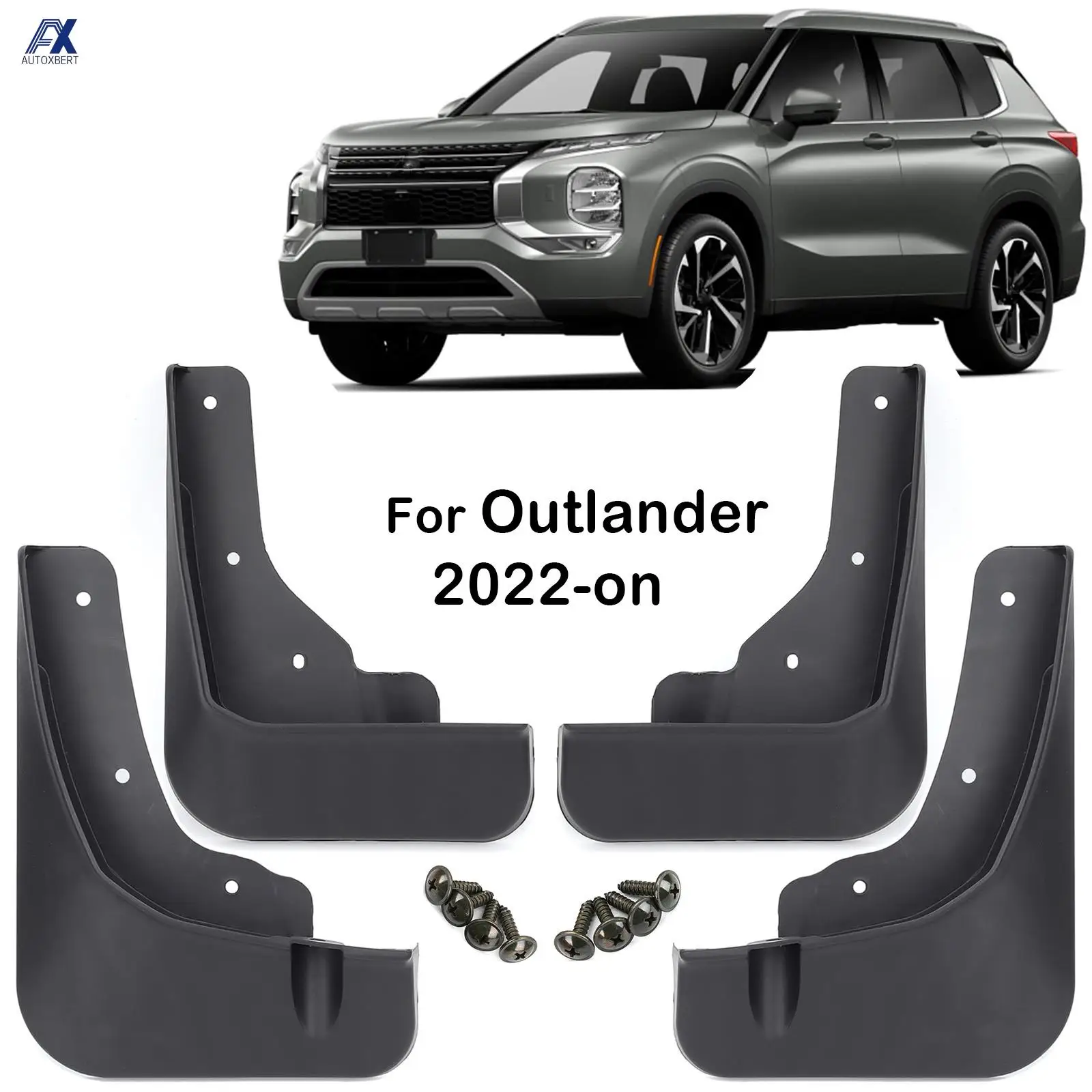 Set Mudflaps For Mitsubishi Outlander PHEV GM GN ZM 2022 2023 Mud Flaps Splash Guard Mudguards Front Rear Molded Car Styling