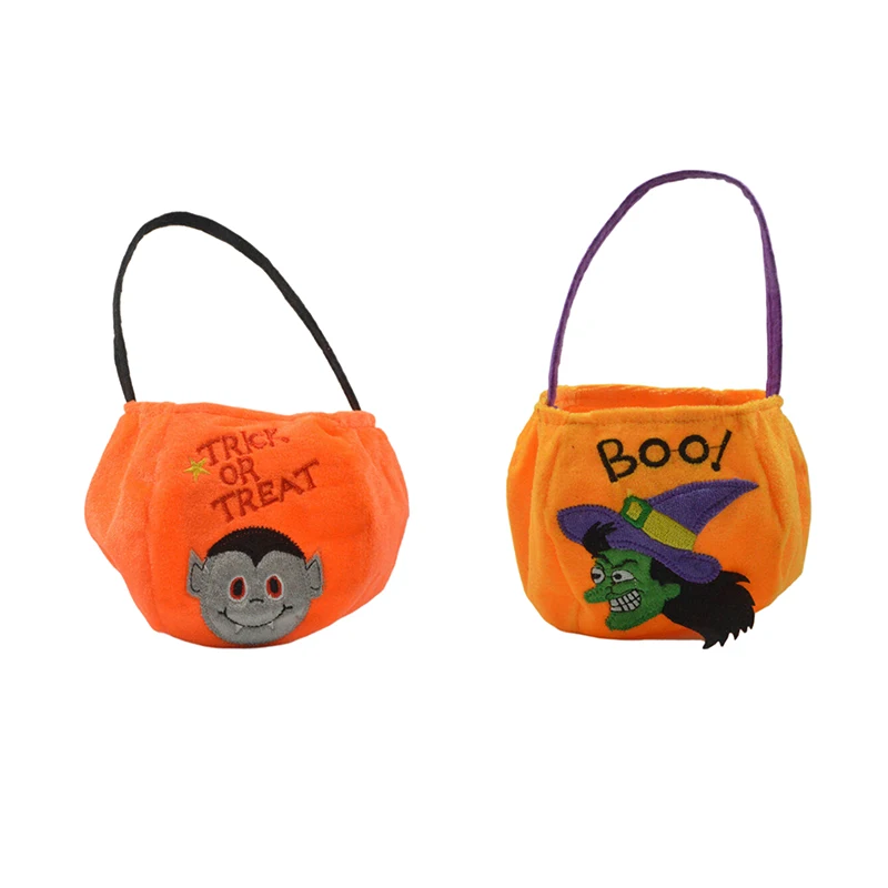 Bolsas de mano de calabaza de Halloween para niños, bolsa de dulces de dibujos animados, bolsa de almacenamiento portátil, cesta de calabaza creativa, regalos de Halloween