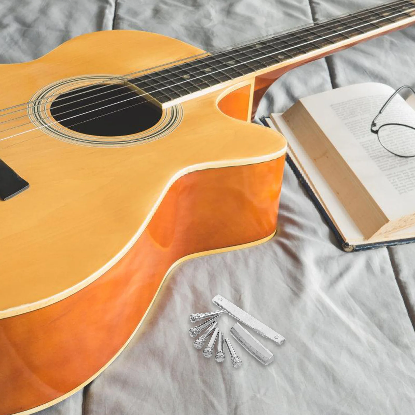 

Folk Guitar Accessories Auxiliary Artifact Saddle Acoustic Nut Bridge Pin Metal Bridges and Saddles Replacement Parts