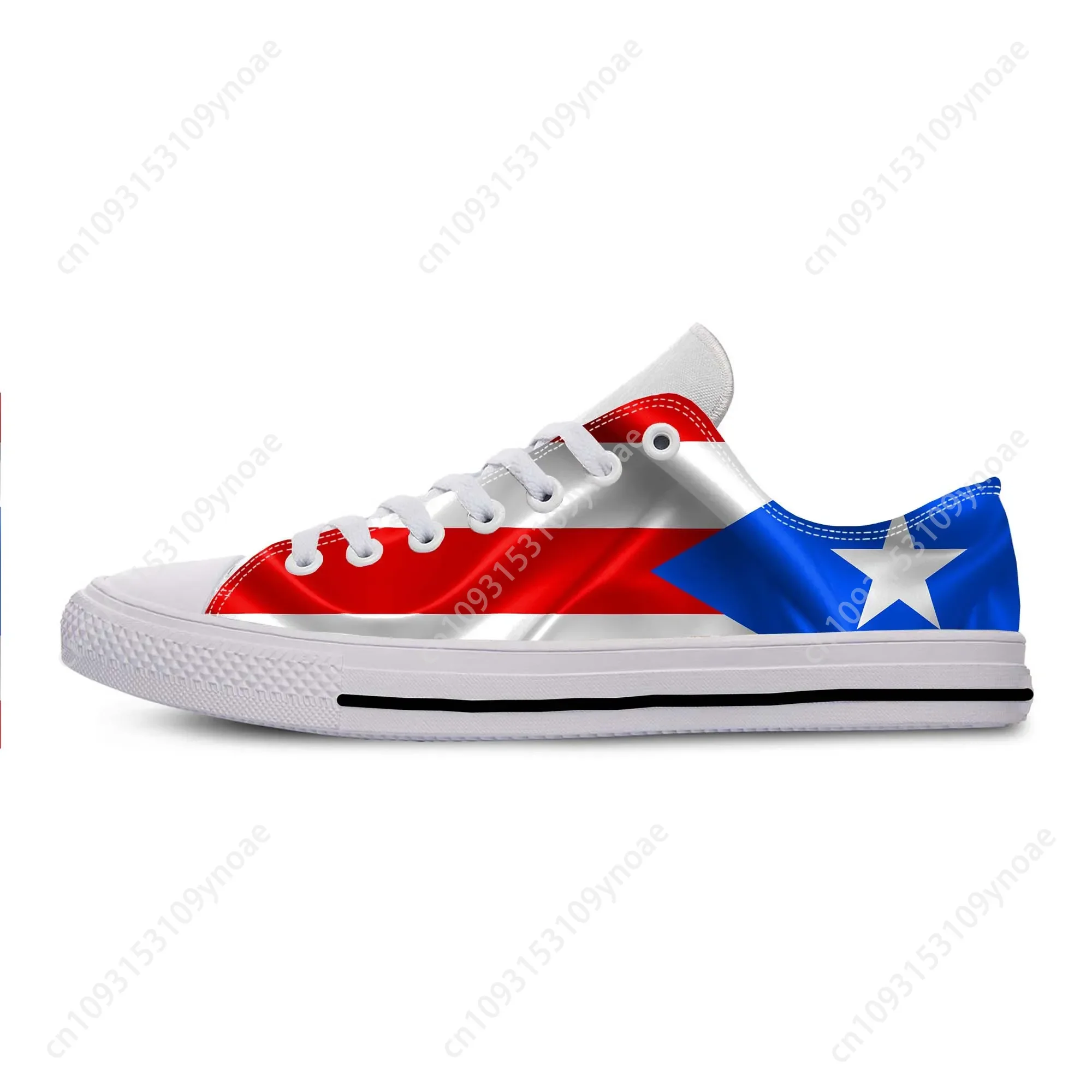 Hot Puerto Rico Rican Flag Patriotic Pride Fashion Casual Cloth Shoes Low Top Comfortable Breathable 3D Print Men Women Sneakers