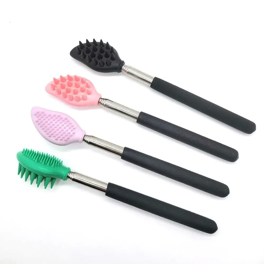 

Back Scraper Massager Tool Silicone Massage Brush Nose cleaning Scrubber Extendable Back Scratcher Telescopic Backscratcher