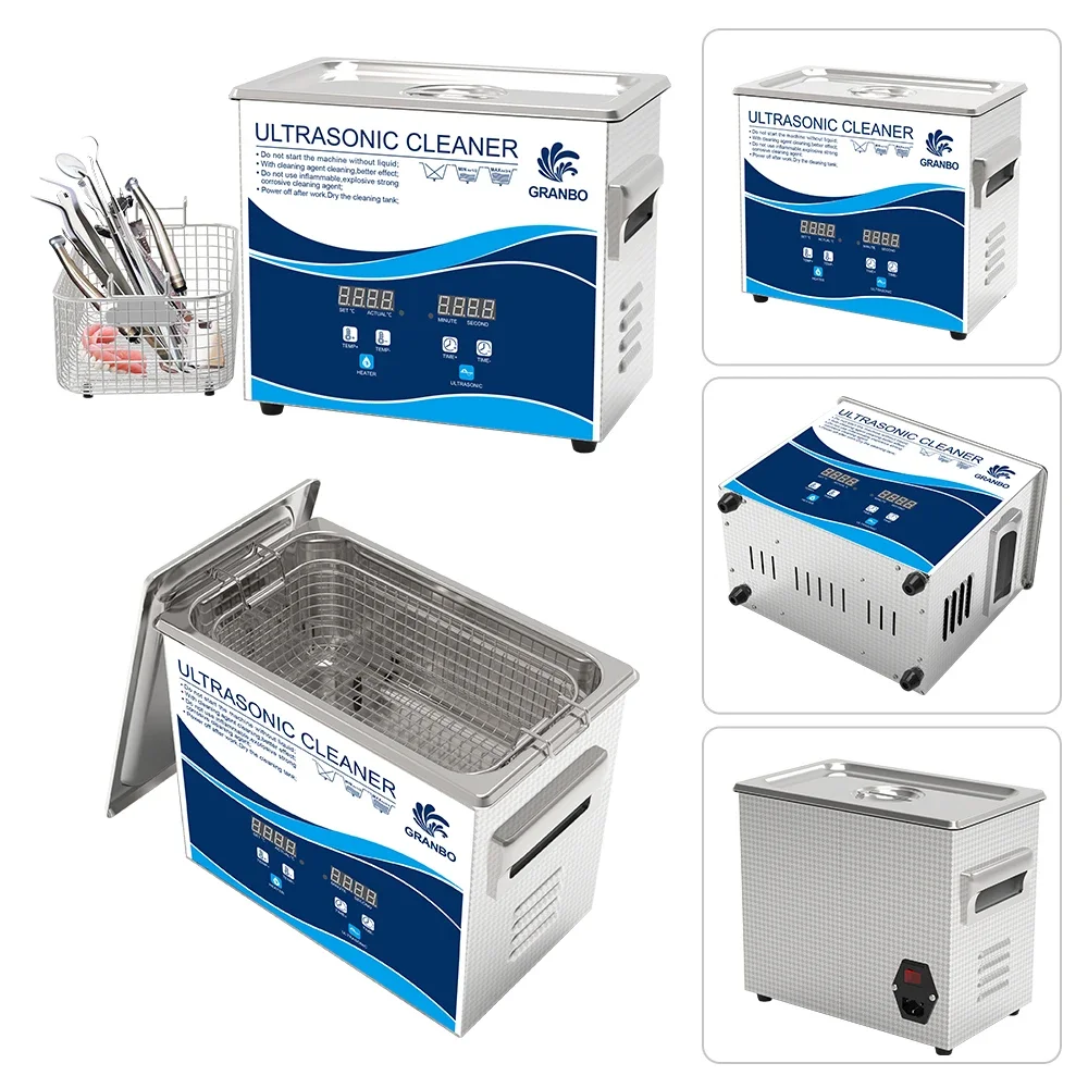 GRANBO 2025 New Digital Ultrasonic Cleaner 3.2L Heating Timer 120-180W 40KHz Ultrasonic Bath Printer Glasses Cleaning Appliances