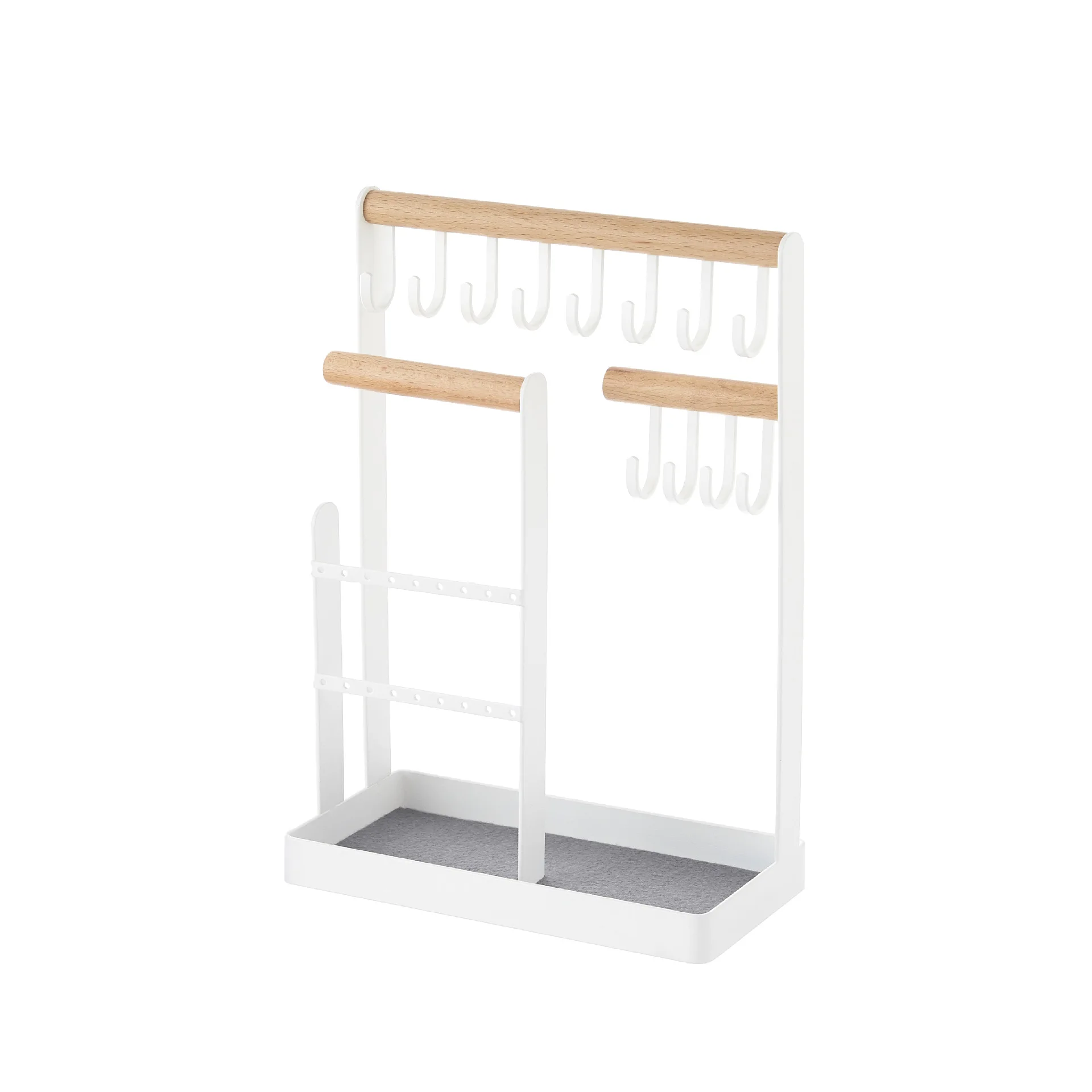 

Stable Structure Jewelry Storage Rack Large Capacity Classic Design Jewelry Display Stand Iron and Wood Stylish