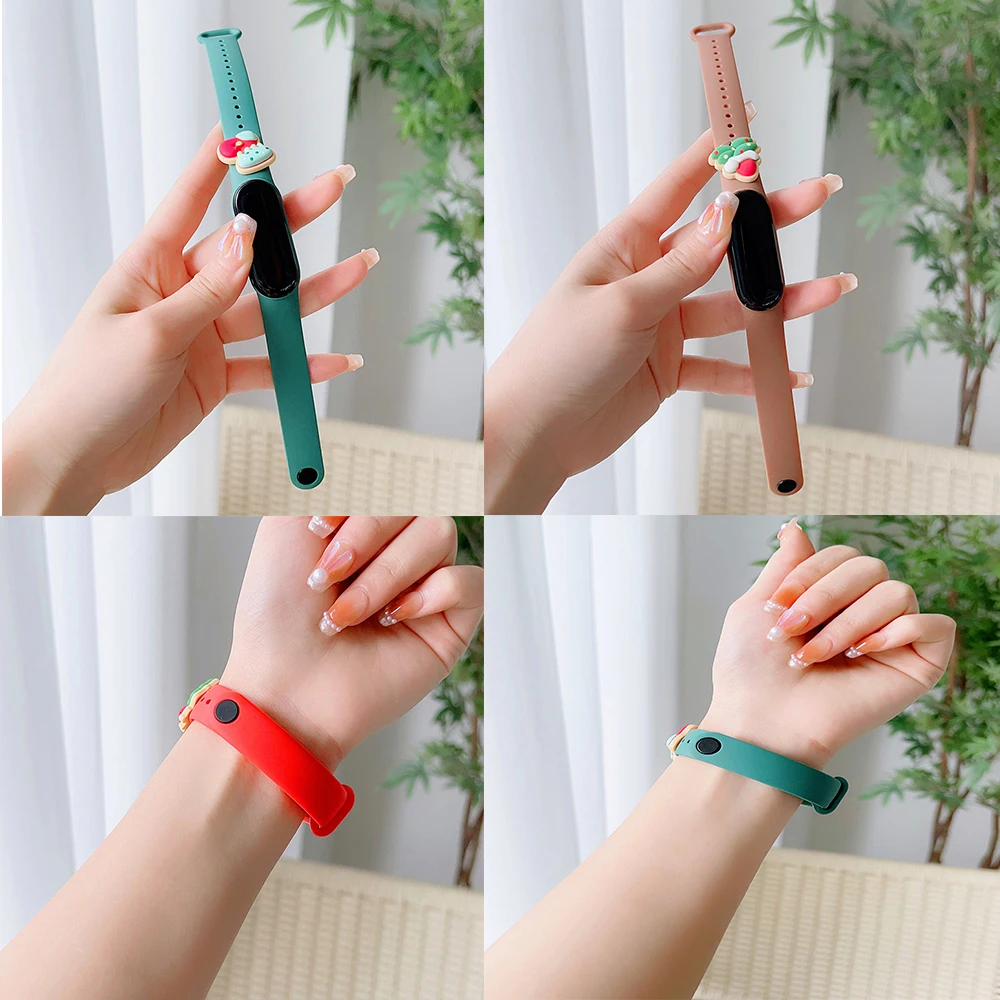 

Christmas Gift Pattern Bracelet for Xiaomi Mi Band 3 4 Strap Cartoon Silicone Watch Band Strap for Xiao Miband 5 6 Wristband