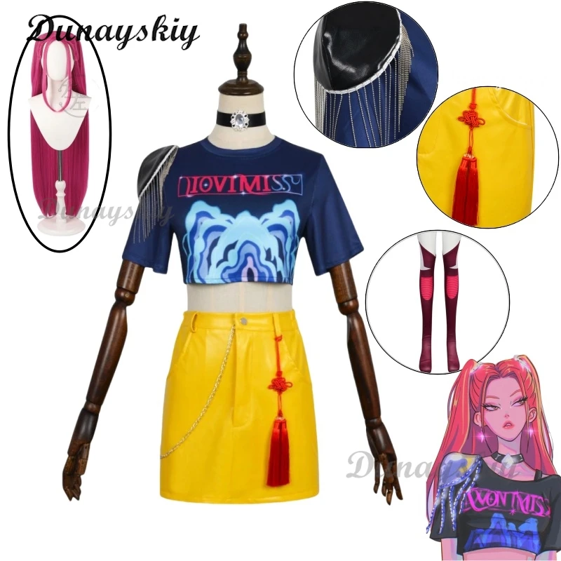 

Mira Cosplay HUNTRIX K-Pop Costume Wig Demon Hunters Clothes Halloween Girls Group Idol Roleplay Outfit Women Customized