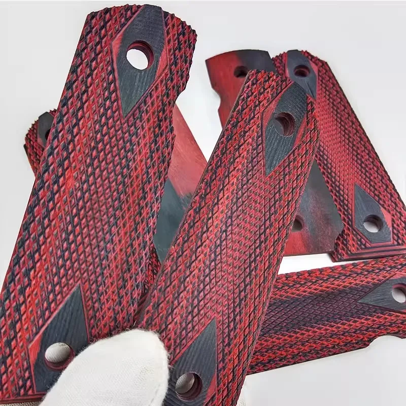 2ชิ้นยุทธวิธีปืนพก1911 Gripsสูงไม้Grips Custom GripsวัสดุCNC 1911อุปกรณ์เสริม