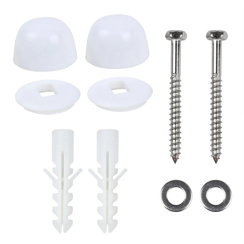 

2 комплекта крепежных винтов на ножку унитаза, сковорода с фиксацией к полу, комплект анкерных болтов для унитаза, биде, ремонтные крепления, фитинги, винты, запчасти для туалета