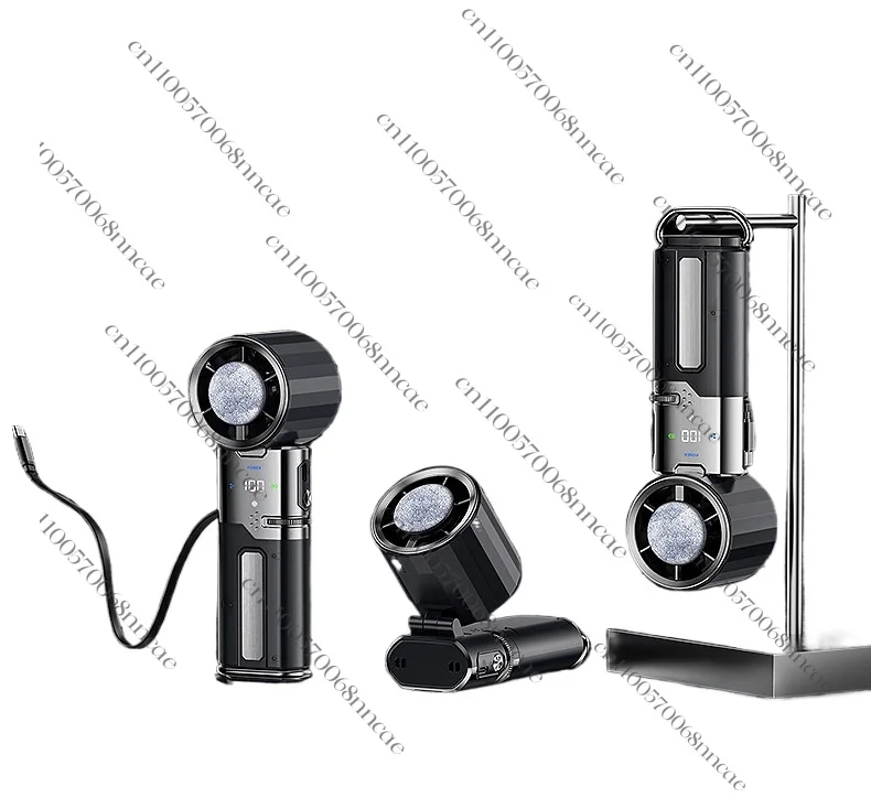Handheld Semiconductor Cooling Fan with Ice Compress, High Speed Quiet Personal Cooler for Summer Heat Relief