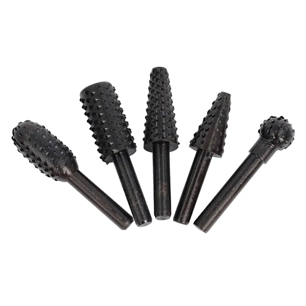 5PCS Woodworking Twist , Wood Carving File Rasp 6mm(1/4