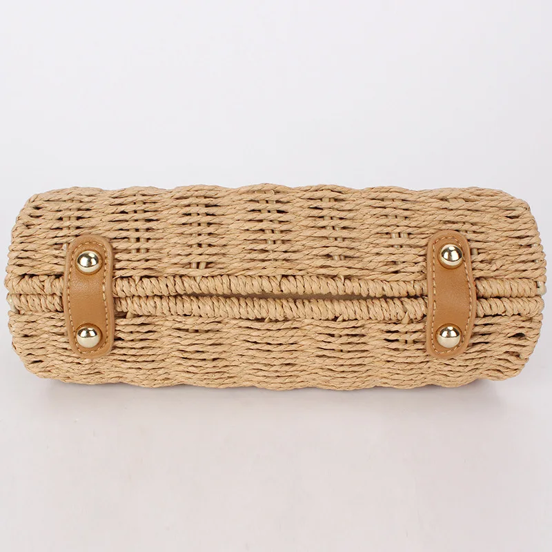 Summer Straw Woven Bag for Women Shoulder Bag Raffia Paper Rope Boho Beach Handbags Casual Messenger Crossbody Bag Female Purse view 5