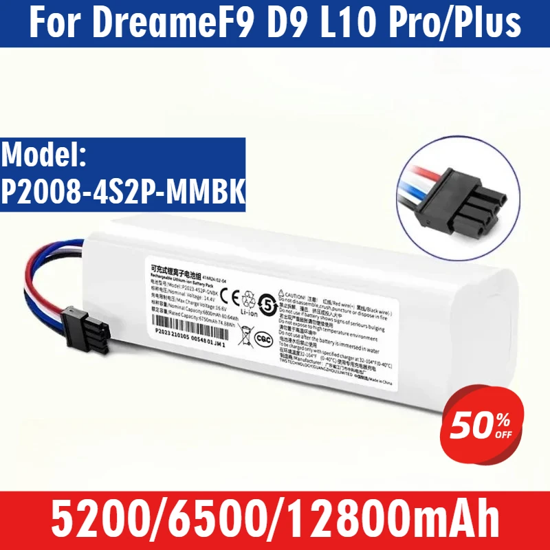 

Replacement P2008-4S2P-MMBK Battery For Dreame F9 D9 L10 Pro Plus RLS3 RLS5 Li-ion Fast Charging