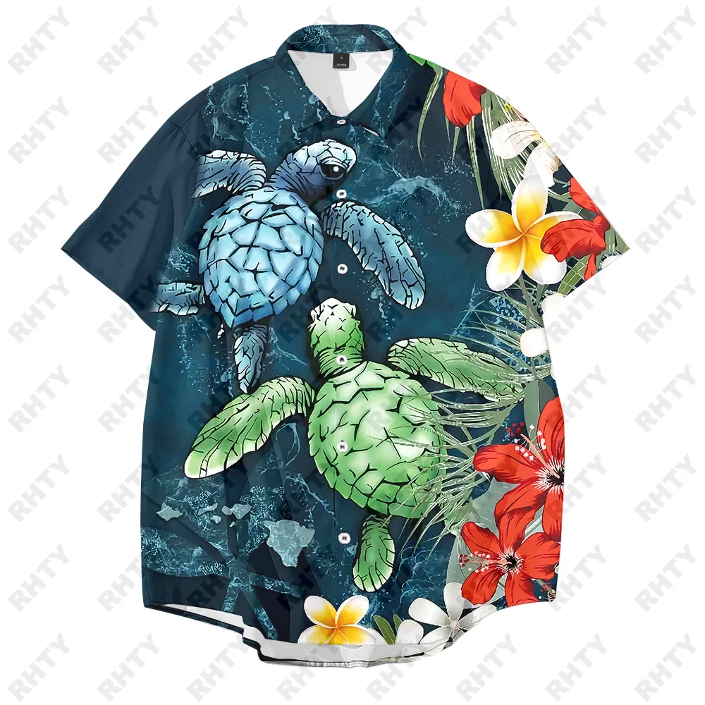 

2023 Loose Breathable 3d Print Trendy Tahiti Polynesia Fashion Hawaiian Shirts Beach Party Tops Short Sleeves Summer Men's Shirt