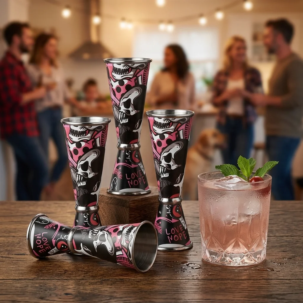 Stainless Steel Double Shot Measure Cup For Bar Kitchen Cocktail Measuring Cup Spirit Jigger Skull Measure Cups Bar Accessories image 18