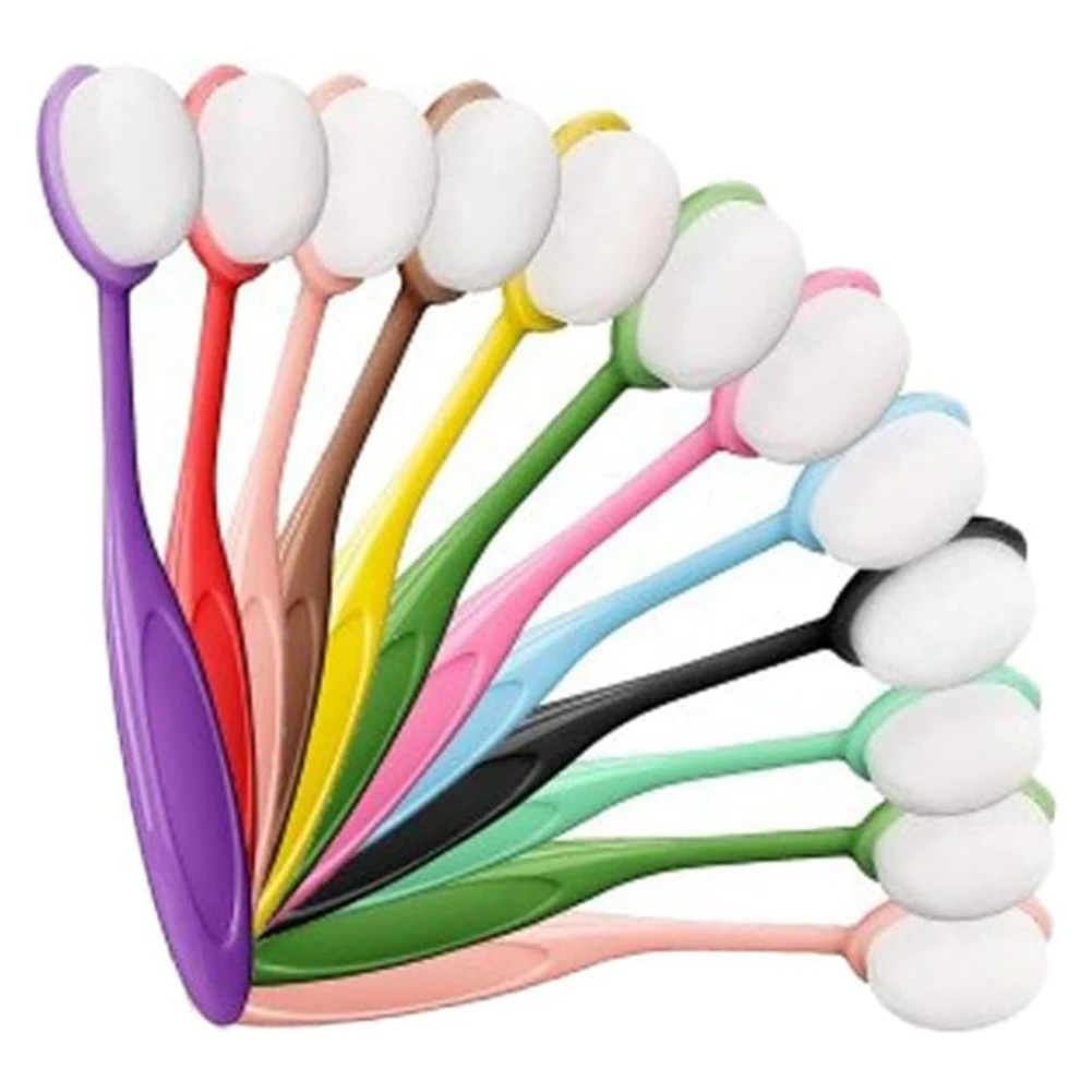 ASMA-12Pcs Kuas Pencampur Tinta Berwarna, Blender Latar Belakang Tinta Untuk Stensil Kertas Blender, Melukis, Menggambar Mudah Digunakan