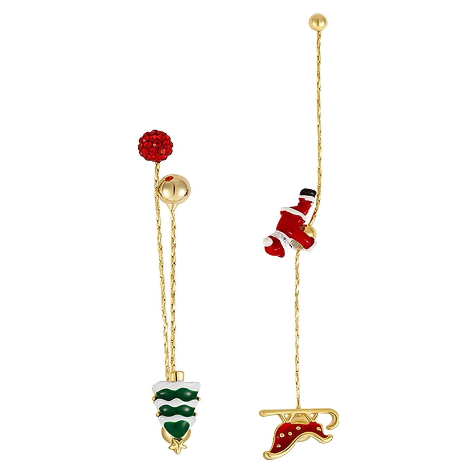 Christmas Long Dangle Earrings with Color-preserving  Tassel Decor for Performance Travel Dating Shopping image 5
