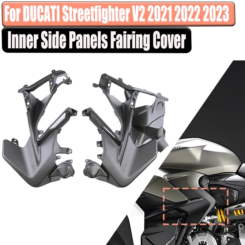 

Для DUCATI Streetfighter V2 2022 2023 2024 3K углеродное волокно, внутренние боковые панели, обтекатель, аксессуары для мотоциклов, комплект обтекателя