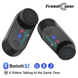 Freedconn T Com VB moto interfono casco auricolare cuffie Bluetooth BT 5.0 FM musica condividi gruppo intercomunicador 6 Riders