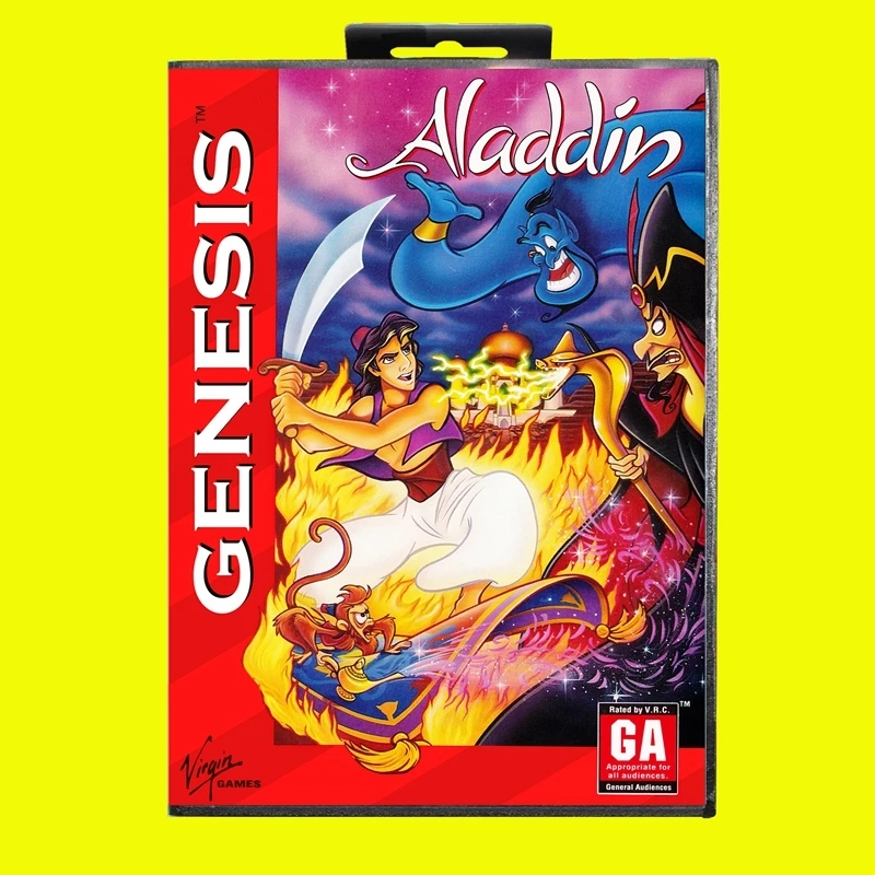 Aladdin MD Game Card 16 Bit USA Cover for Sega Megadrive Genesis Video Game Console Cartridge