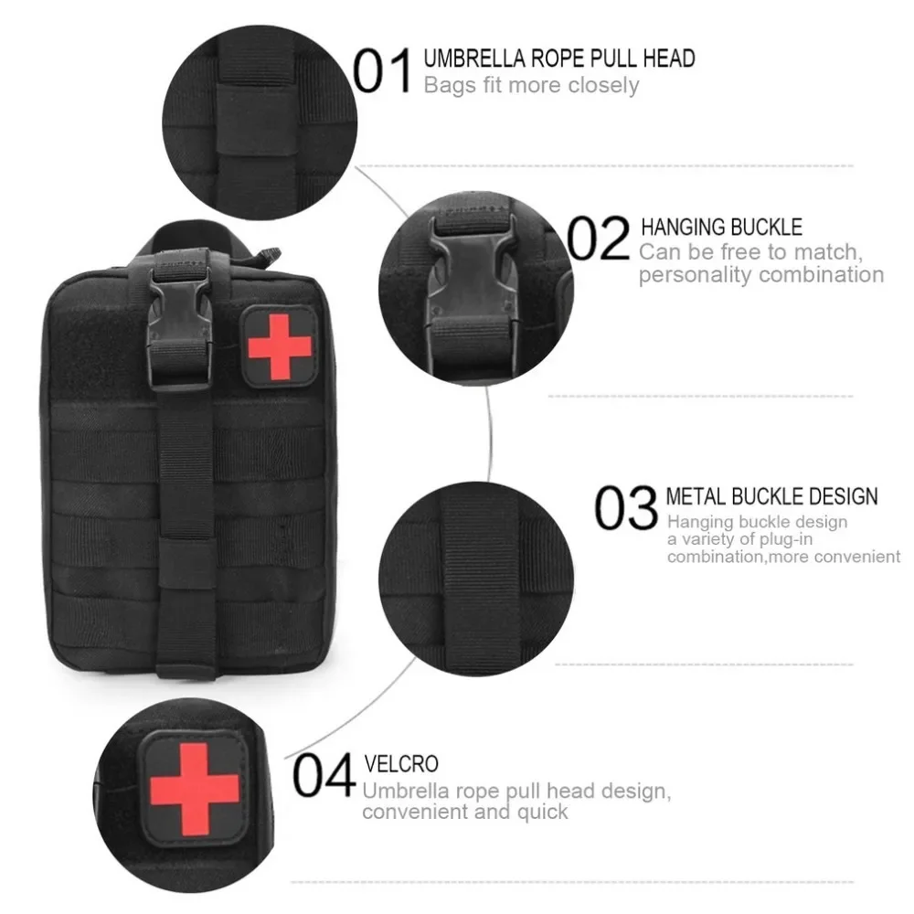 Camping Equipment First-aid Kit Emergency Tactical Outdoor Military Survival Travel Bag Empty Kit Bag Storage Container Paramedi