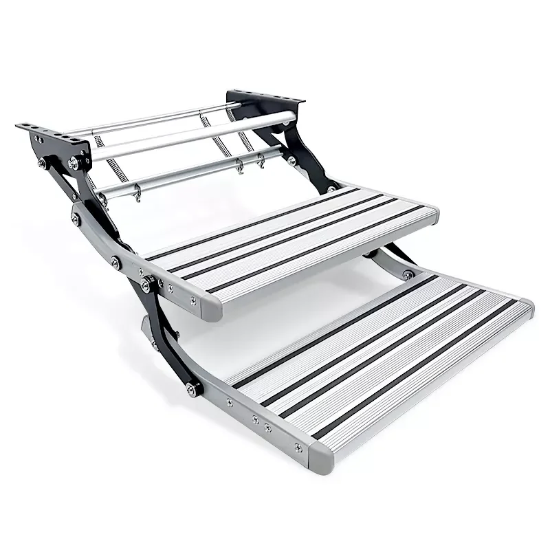 Caravan Side Folding 2 Steps for Trailer 3 Electric Folding Ladder for RV Aluminum Step Ladder