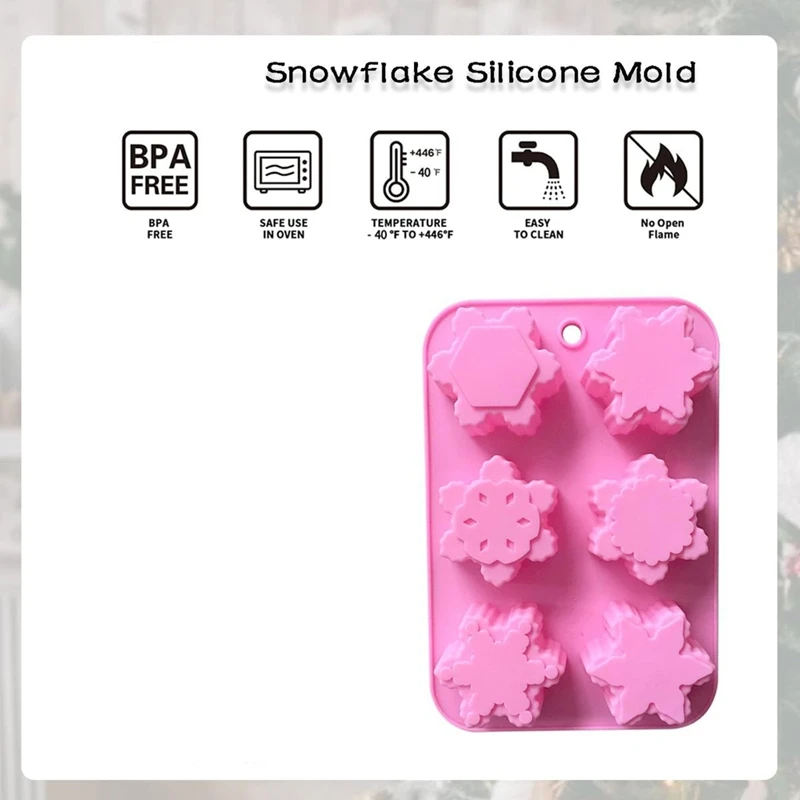 Hot 3 Pack Christmas Snowflake Silicone Candle Soap Molds For DIY Christmas Holiday Party Handmade Decoration Supplies