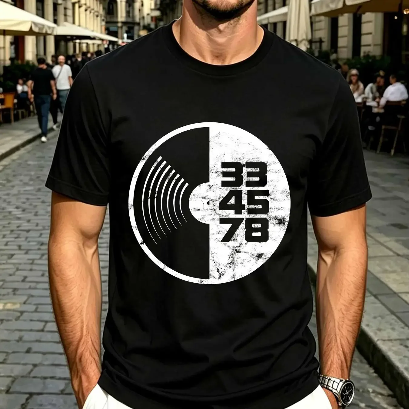 washed T Shirt NEW LIMITED Turntable 33 45 78 RPM Records Vinyl Collector vintage Washed streetwear fashion Stretched