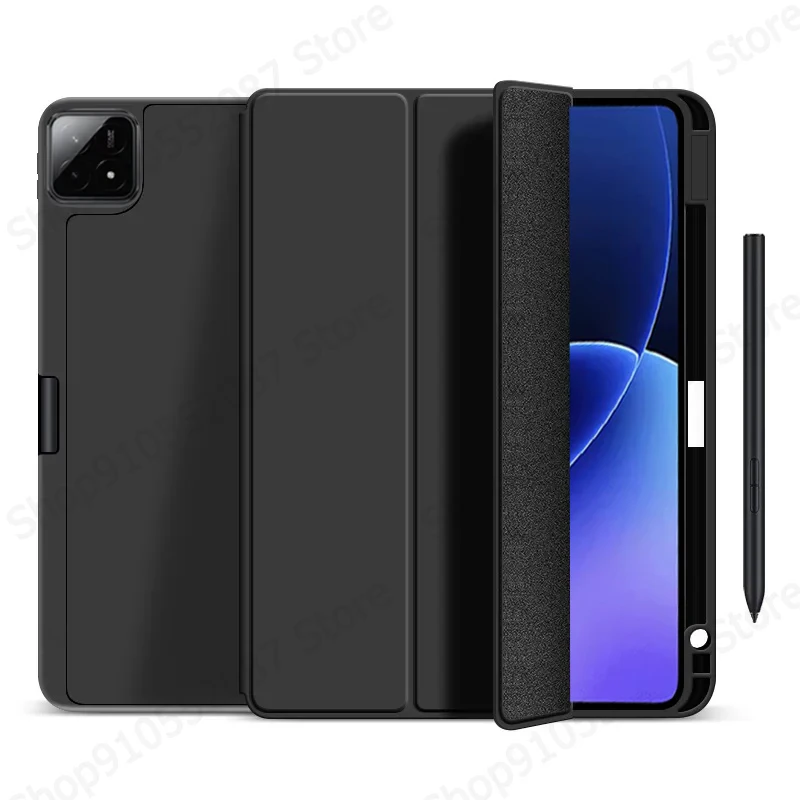 Hülle für Xiaomi Pad 8 Case 11,2 Zoll, dreifach faltbar, weiche Rückseite, Standfunktion, Tablet-Hülle für Xiaomi Pad 8 Pro mit Stifthalter
