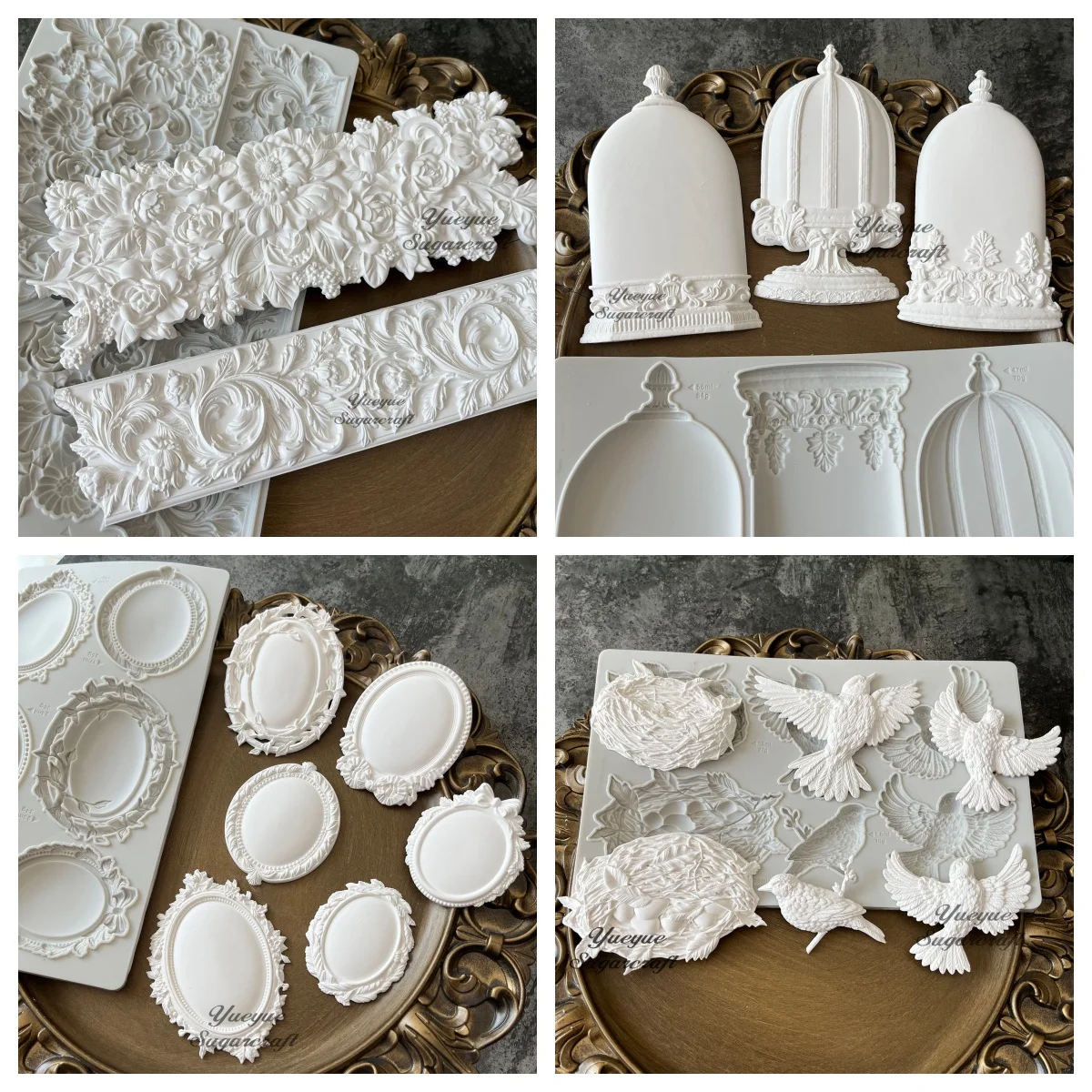 Stampo per gesso in resina epossidica siliconica, stampo per torta, stampi per fondente, strumenti per decorare torte, stampi in resina fai da te