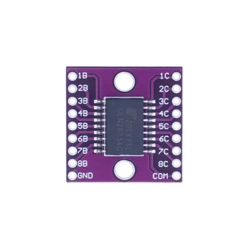 1PCS ULN2803A module features an eight-channel NPN Darlington transistor array for high-voltage and high-current stepping motor