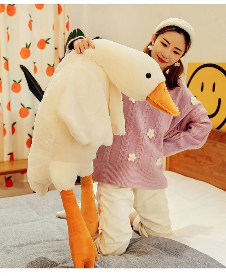 50-190 cm Kawaii Große Gans Stofftier Ente Rosa Riesige Gans Plüschtiere Schlafkissen Große Weiche Puppe Geschenke für Kinder – Detail 23