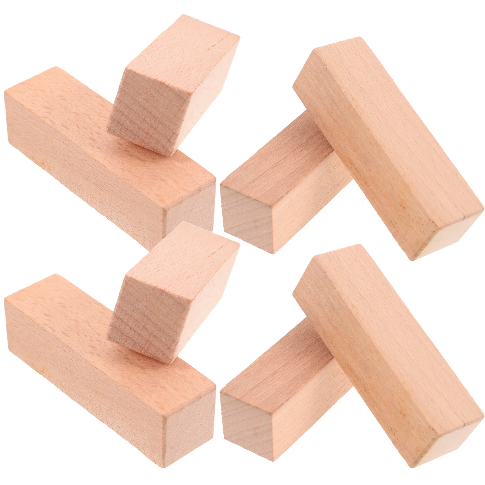 8pcs Birch Wood Stamp Diy Craft Tool Scrapbook Cards Making Thickened Blank Square Wooden Stamper Carving Supply Handbook Seal