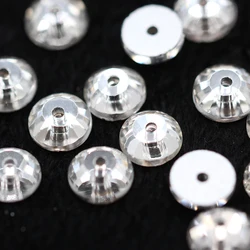 3-8mm Middle Hole round glitter crystal glass Sew On Rhinestones Sewing embelliment rhinestones for apparel DIY wedding dress