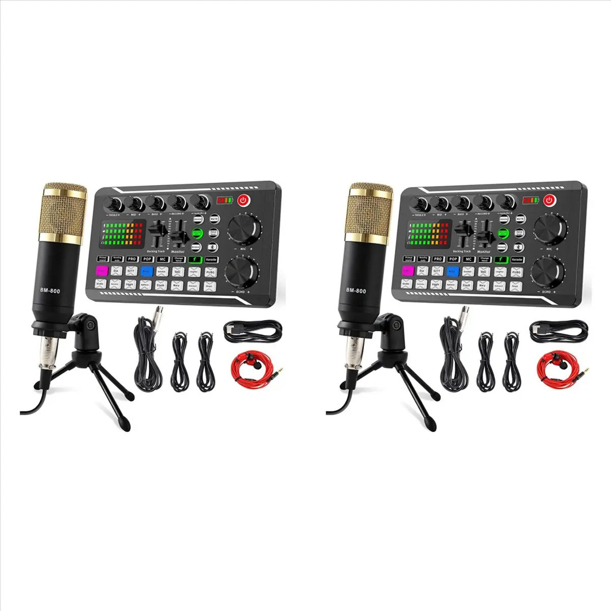 clinch 2X F998 Sound Card Kit,BM-800 Microphone Kit,with Live Sound Card,Audio Mixer Condenser PC Gaming Mic