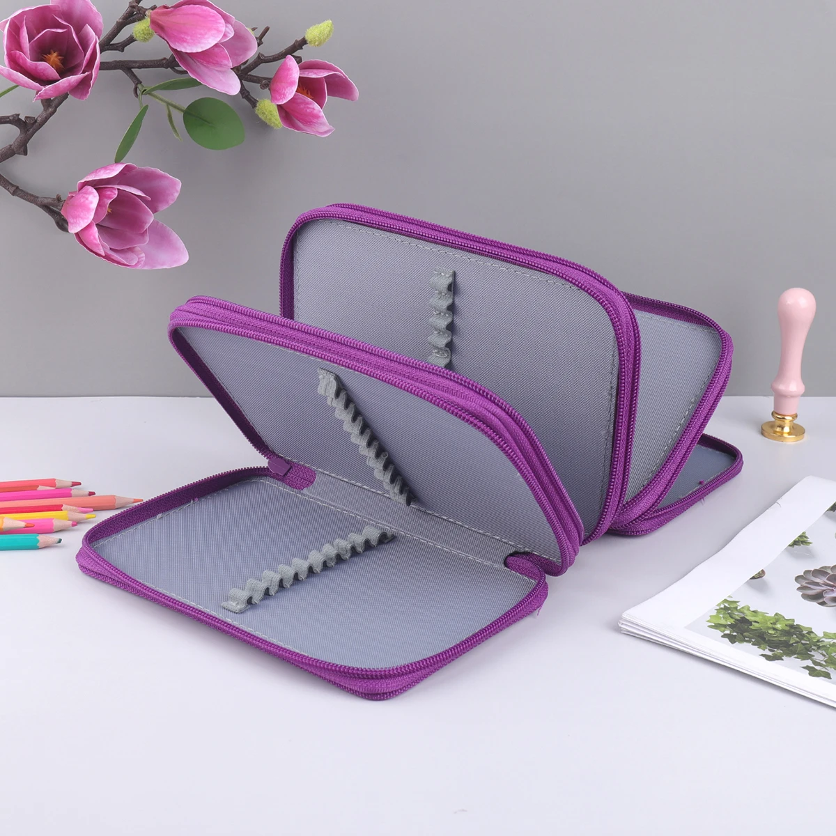 4-Layer Colored Pencil Case Large Capacity Portable Art Draw