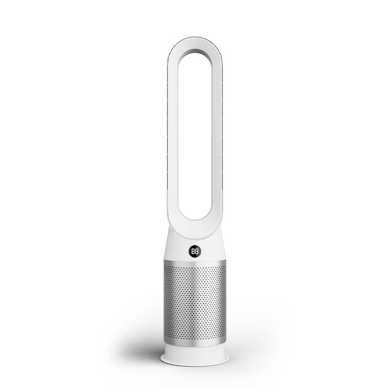Smart 3-in-1 Bladeless Tower Fan Heater with HEPA Filtered Air Purifier